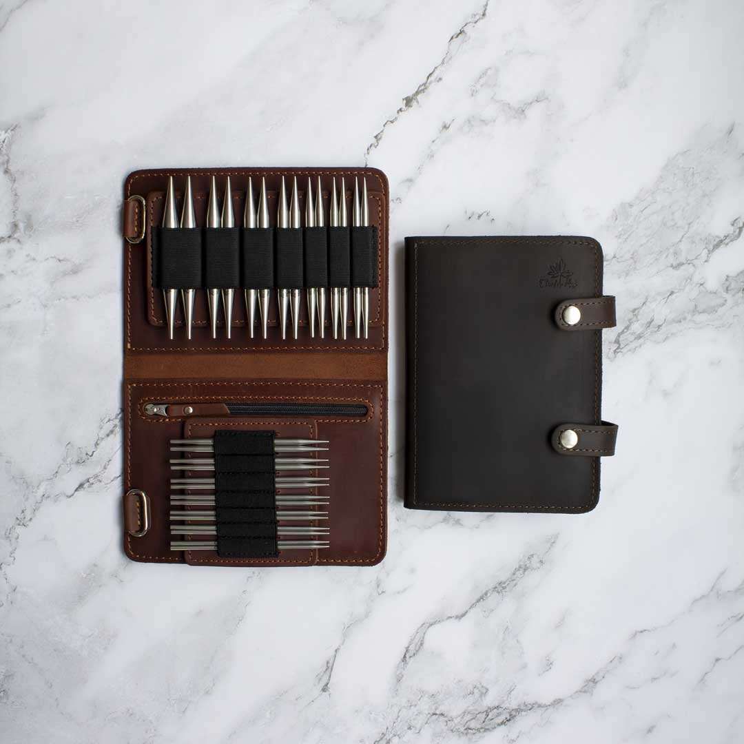 Handcrafted leather needle binder