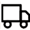 Silhouette of a delivery truck icon.