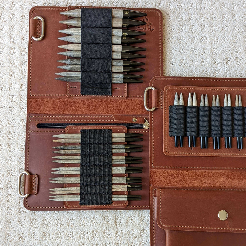 Handcrafted leather needle binder 
