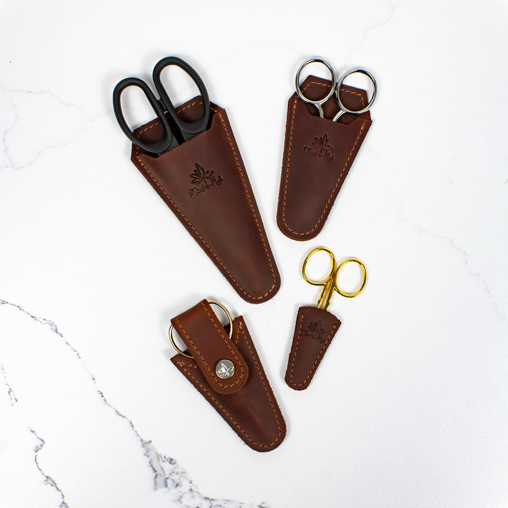Leather Scissor Sheaths – Thread and Maple