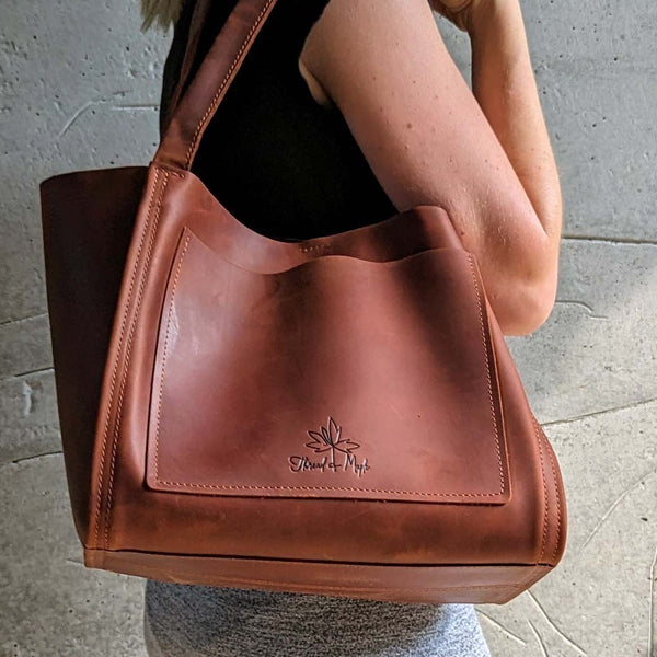バッグ lether knitting shoulder bag camel Camel shoulder bag