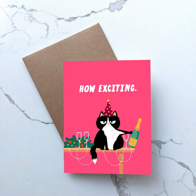 Birthday Card "Excited Cat"