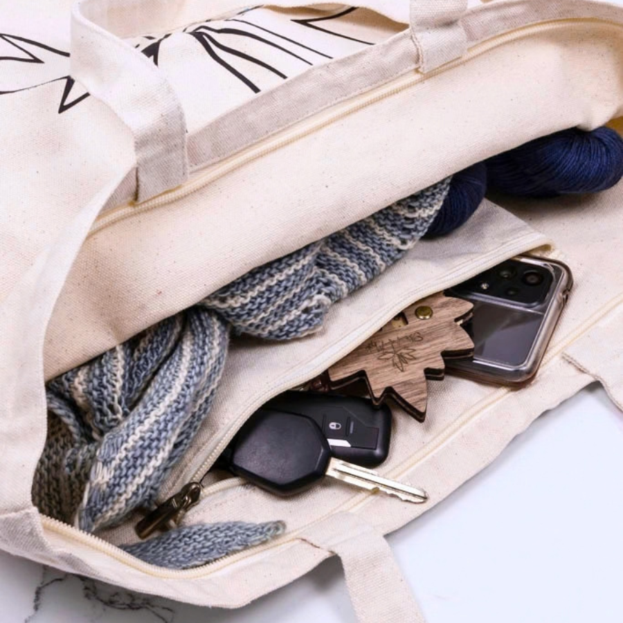 T&M Cotton Zip Tote
