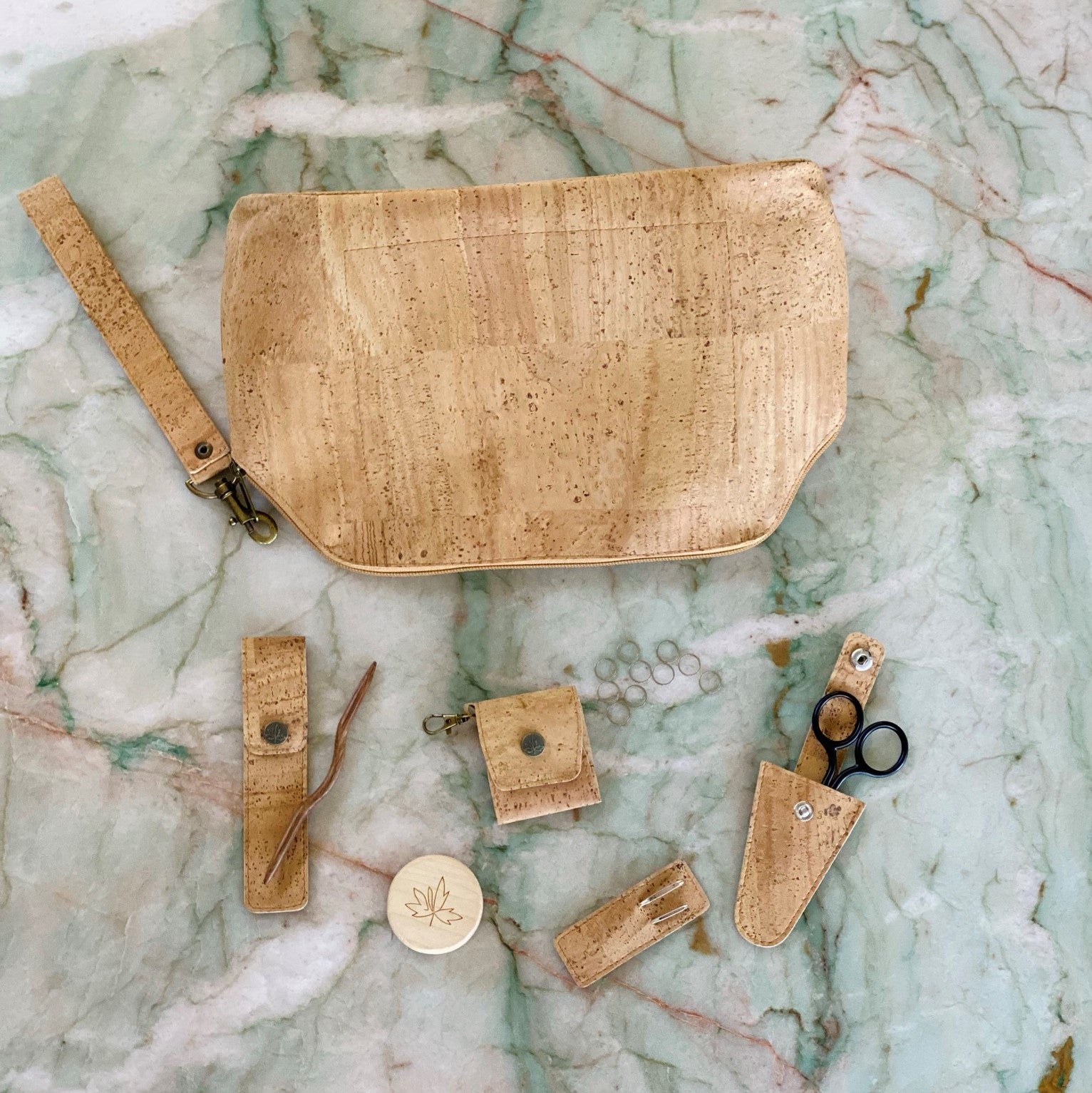 Cork Knitting Project Bag – Thread and Maple - Main Image