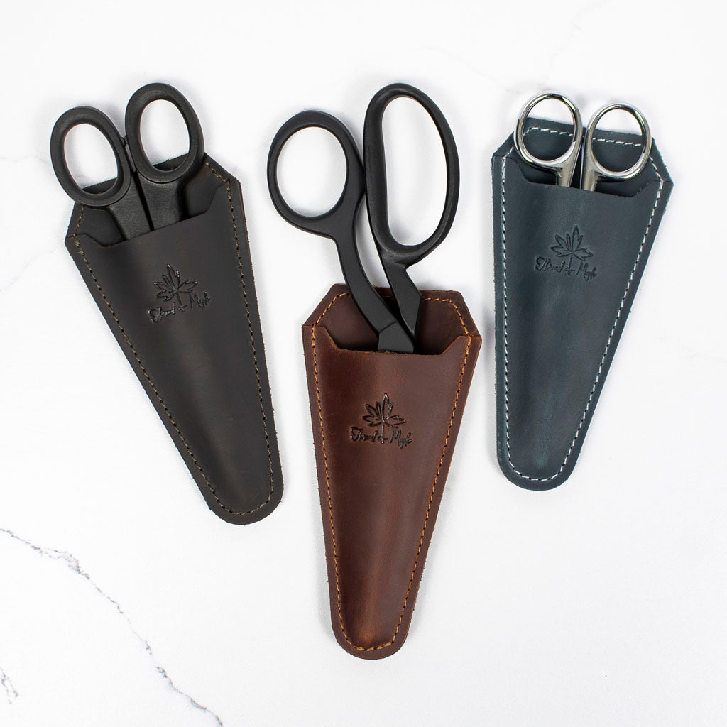 Leather Scissor Sheaths – Thread and Maple