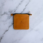 Leather Square Zip Pouch