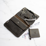 Leather Square Zip Pouch