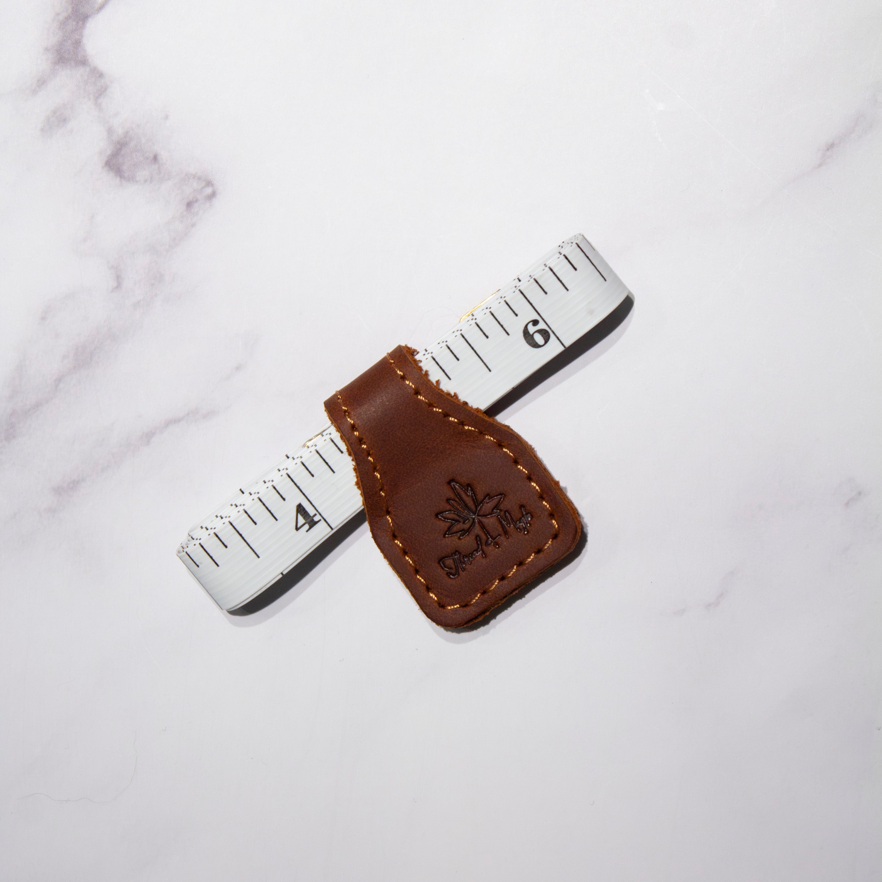 Sewing Measure with Leather Clip – Thread and Maple