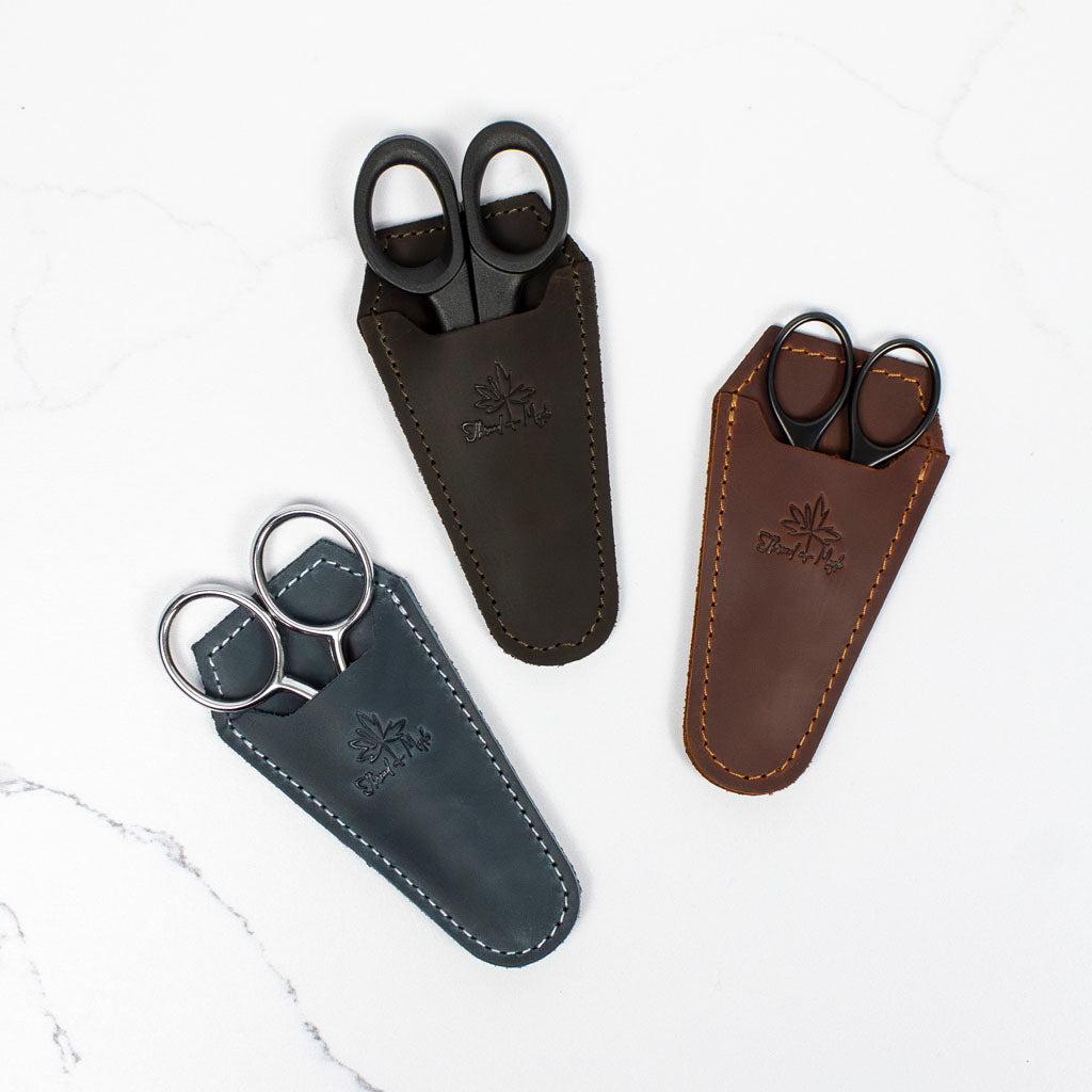 Leather Scissor Sheaths – Thread and Maple
