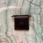 Leather Square Zip Pouch