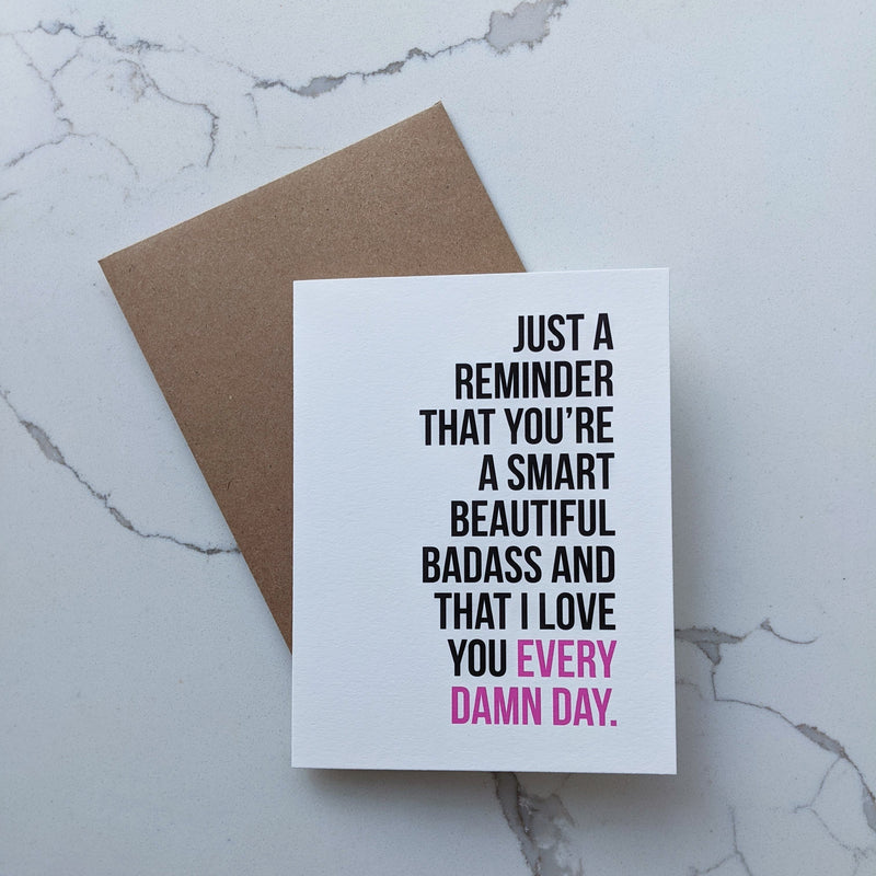 Love You Card "Beautiful Badass"