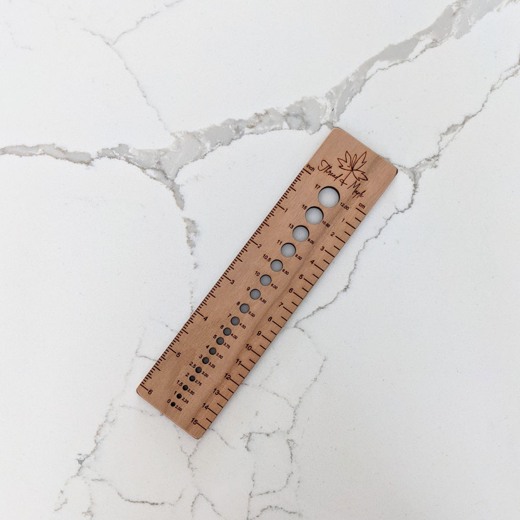 Wooden Knitting Gauge Rulers Wooden Knitting Needle Gauge Knitting Measure  Tool For Weaving Distance Width Measurement Knitting Needle Gauge Knitting