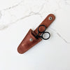 leather embroidery scissors case