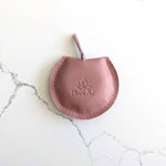 leather retractable tape measure pink