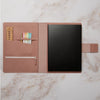pink leather folio fits laptop and A4+ notebook