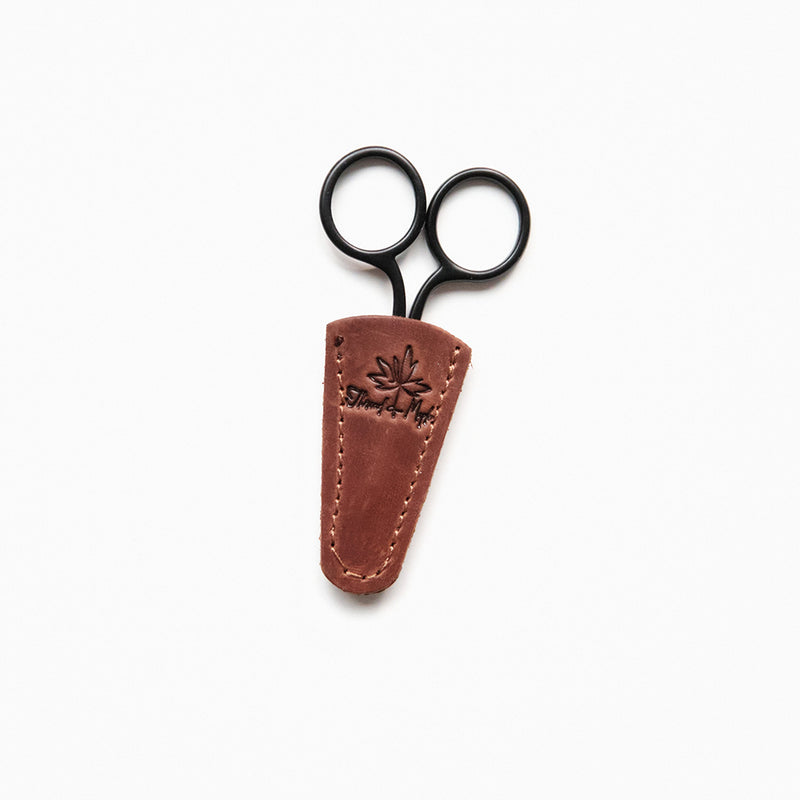 Michiko Genuine Leather Scissor Case Dark Brown